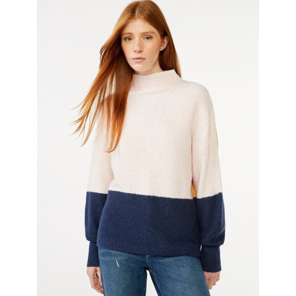 Free Assembly Multicolor Cowl Neck Sweater with Soft Knit Fabric - Picture 5 of 8